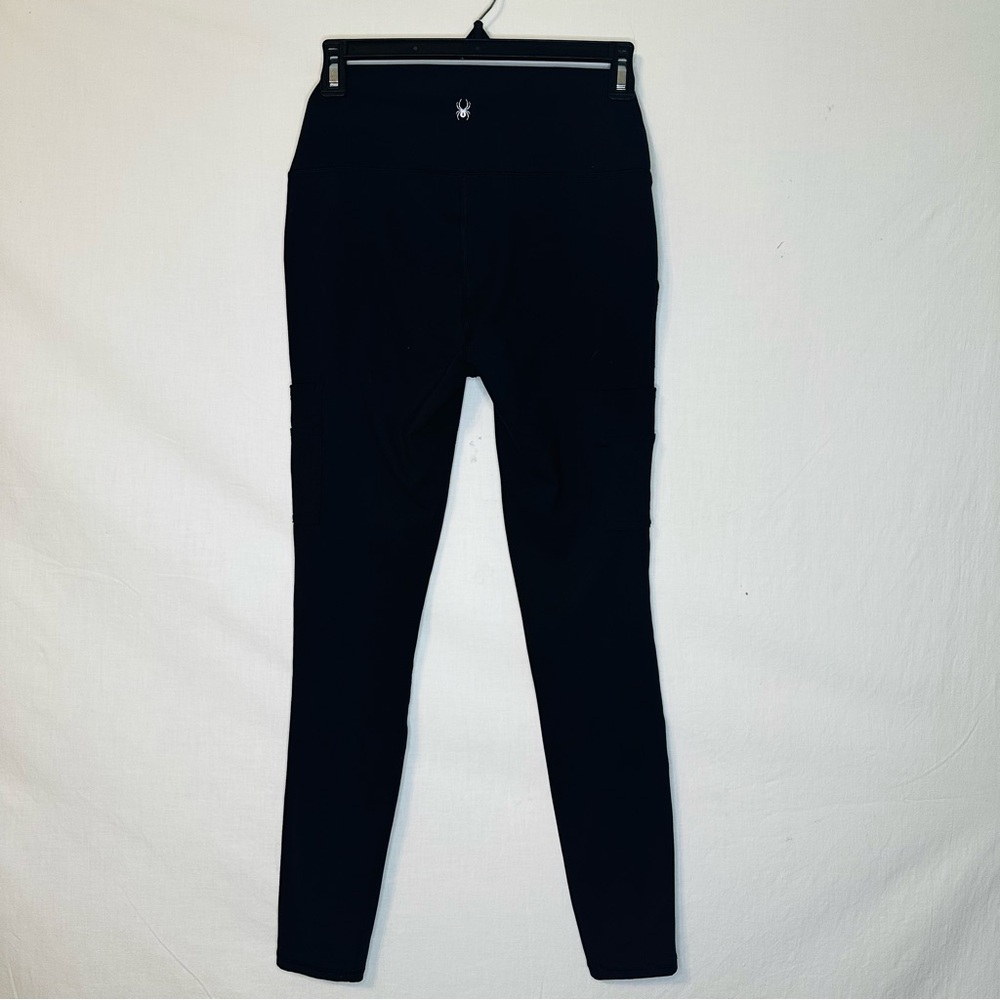 Spyder Active Women’s Black Leggings Size Small Pockets Preowned GUC - Picture 2 of 7
